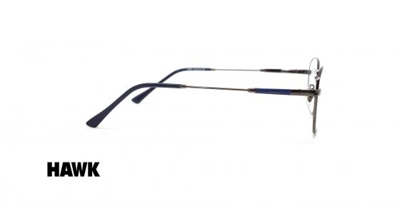 عینک طبی فلزی هاوک شبه مربعی مشکی - عکس از زاویه کنار