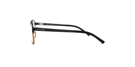 عینک طبی اوگا فریم فلزی کربن مربعی رنگ مشکی - عکس از زاویه کنار