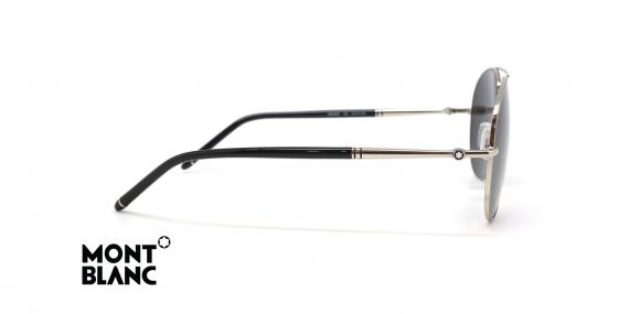 عینک آفتابی ساخت ژاپن مون بلان - فریم نقره ای و عدسی دودی - عکس زاویه کنار