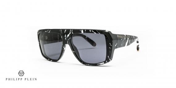 عینک آفتابی فیلیپ پلاین با طراحی خاص سنگ مرمر با بدنه استات - سه‌رخ
