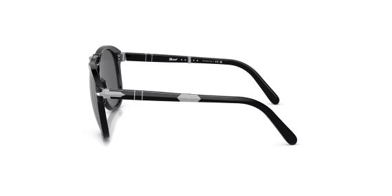 عینک آفتابی پرسول مدل استیو مک کوئین فریم کائوچویی مشکی و عدسی خاکستری تیره با دسته های تاشو - عکس از زاویه کنار