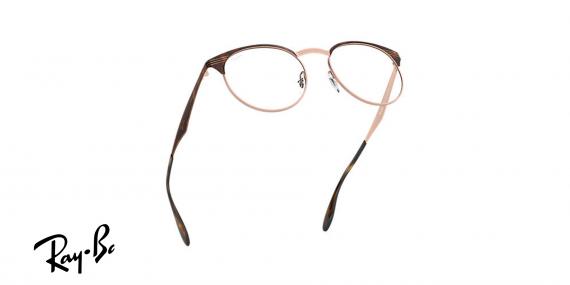 عینک طبی گرد ریبن اصل - بدنه قهوه ای هاوانا از جنس استیل - زاویه سه رخ