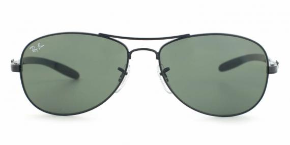 عینک آفتابی دسته کربنی ری بن - بالاترین کیفیت - دسته مشکی شیشه سبز
