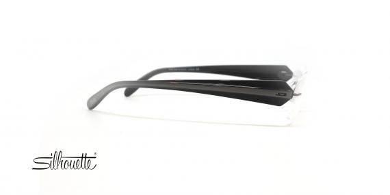 عینک طبی گریف مستطیل سیلوئت با دسته های مشکی - عکس از زاویه کنار