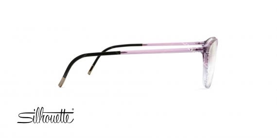 عینک طبی مدل گربه ای سیلوئت - بنفش رنگ رو به شیشه ای رنگ - عکاسی وحدت - زاویه کنار