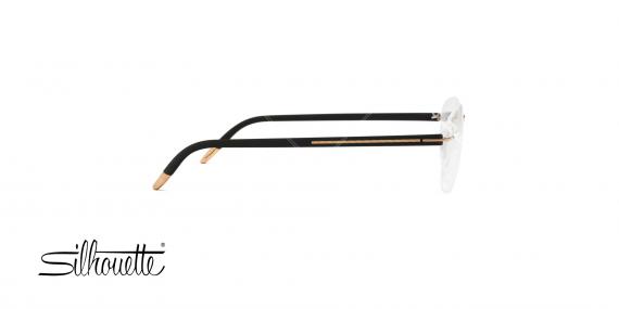 عینک طبی گریف سیلهوئت - مشکی طلایی - حدقه خلبانی - عکاسی وحدت - زاویه کنار