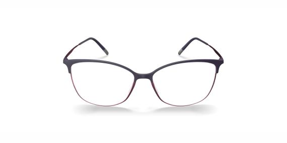 عینک طبی زنانه گربه ای سیلوئت مدل Urban Fusion به رنگ بنفش تیره و صورتی متالیک - زاویه روبرو