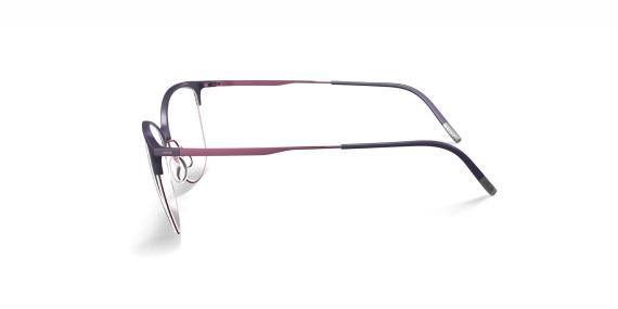 عینک طبی زنانه گربه ای سیلوئت مدل Urban Fusion به رنگ بنفش تیره و صورتی متالیک - زاویه کنار
