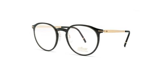 عینک طبی گرد روکش طلای سیلوئت - عکاسی وحدت - زاویه سه رخ