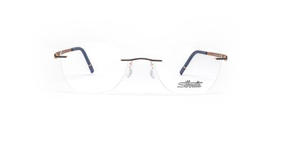 عینک طبی گریف سیلوئت 5529 با دسته طلایی آبی - عکاسی وحدت - زاویه روبرو