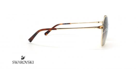 عینک آفتابی فلزی زاویه دار سواروفسکی - عکاسی عینک وحدت - زاویه کنار