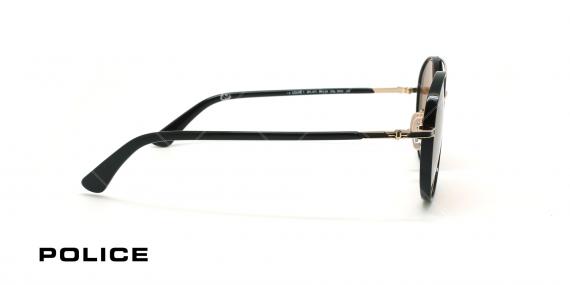 عینک آفتابی دوپل پلیس - POLICE COUPE1 SPL870G - مشکی طلایی- عکاسی وحدت - زاویه کنار