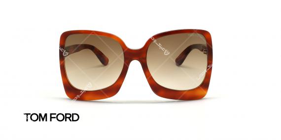 عینک آفتابی تام فورد زنانه - کائوچویی قهوه ای هاوانا - عکاسی وحدت - زاویه روبرو