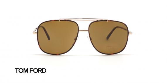 عینک آفتابی فلزی طلایی تام فورد - عکاسی عینک وحدت - زاویه روبرو