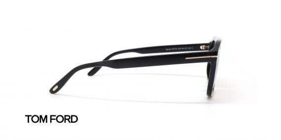 عینک آفتابی کائوچویی طرح شبه خلبانی تام فورد - بدنه مشکی - زاویه کنار