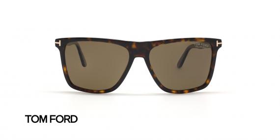 عینک آفتابی کائوچویی قهوه ای هاوانا پولاریزه تام فورد - عکاسی عینک وحدت - زاویه روبرو