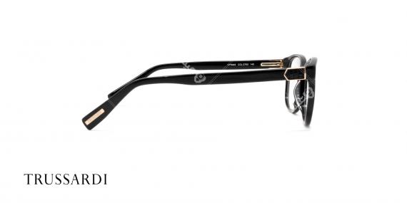 عینک طبی کائوچویی تروساردی - رنگ بدنه مشکی - عکاسی وحدت - زاویه کنار