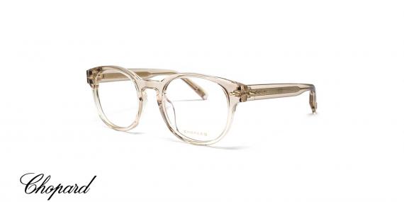 عینک طبی کائوچویی بدنه بژ-قهوه‌ای شیشه‌ای شوپارد - زاویه سه رخ