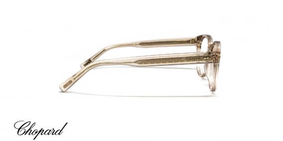 عینک طبی کائوچویی بدنه بژ-قهوه‌ای شیشه‌ای شوپارد - زاویه نیم‌رخ