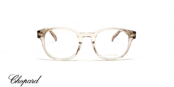 عینک طبی کائوچویی بدنه بژ-قهوه‌ای شیشه‌ای شوپارد - زاویه روبرو