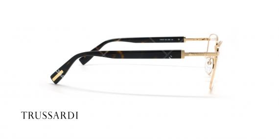 عینک طبی فلزی طلائی تروساردی - عکاسی وحدت - زاویه کنار