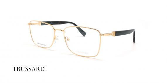 عینک طبی فلزی طلائی تروساردی - عکاسی وحدت - زاویه سه رخ