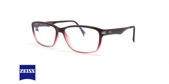 عینک طبی کائوچویی مستطیلی زایس ZEISS ZS10003 - دو رنگ زرشکی_قرمز - زاویه سه رخ 