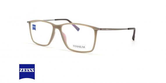 عینک طبی تیتانیوم مستطیلی زایس ZEISS ZS20017  - رنگ قهوه ای روشن و تیره - عکس زاویه سه رخ 