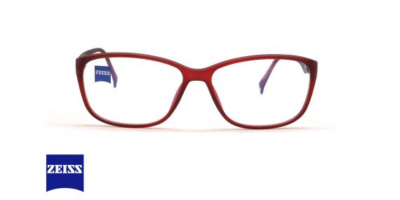 عینک طبی کائوچویی مستطیلی زایس - رنگ قرمز - عکس زاویه روبرو