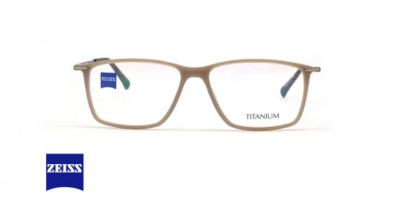 عینک طبی تیتانیوم مستطیلی زایس ZEISS ZS20017  - رنگ قهوه ای روشن و تیره - عکس زاویه روبرو