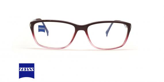 عینک طبی کائوچویی مستطیلی زایس ZEISS ZS10003 - دو رنگ زرشکی_قرمز - زاویه روبرو