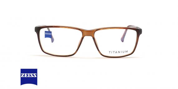 عینک طبی کائوچویی زایس مدل ZS20021 - رنگ قهوه ای - زاویه روبرو