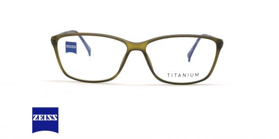 عینک طبی کائوچویی دسته فلزی زایس مدل ZS10001 - رنگ زیتونی_مشکی - زاویه روبرو
