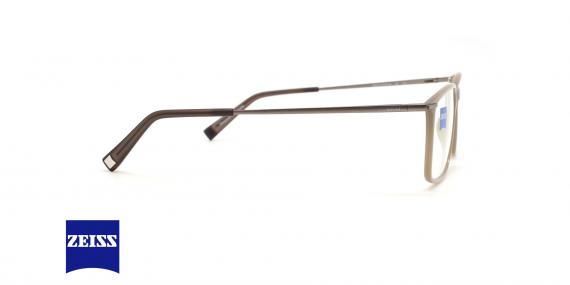 عینک طبی تیتانیوم مستطیلی زایس ZEISS ZS20017  - رنگ قهوه ای روشن و تیره - عکس زاویه کنار