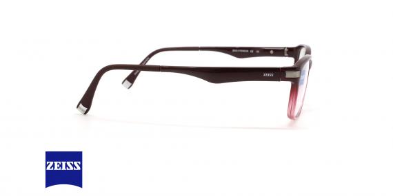عینک طبی کائوچویی مستطیلی زایس ZEISS ZS10003 - دو رنگ زرشکی_قرمز - زاویه کنار