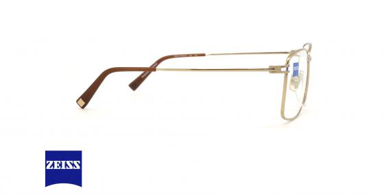 عینک طبی مربعی فلزی زایس مدل ZS40024 - جنس تیتانیوم - رنگ طلایی مشکی - عکس زاویه کنار