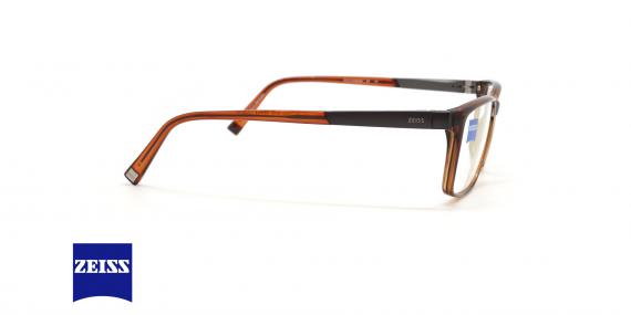 عینک طبی کائوچویی زایس مدل ZS20021 - رنگ قهوه ای - زاویه کنار