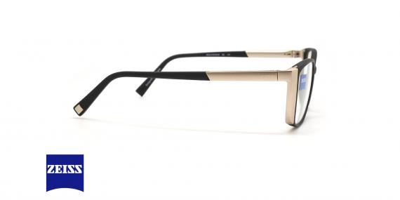 عینک طبی کائوچویی فلزی زایس مدل ZS10015 - رنگ مشکی طلایی - عکس از زاویه کنار
