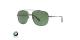 عینک آفتابی مدل خلبانی دو پل ب ام و دارای فریم فلزی به رنگ کروم براق و عدسی سبز - عکس از زاویه سه رخ