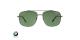 عینک آفتابی مدل خلبانی دو پل ب ام و دارای فریم فلزی به رنگ کروم براق و عدسی سبز - عکس از زاویه روبرو
