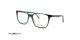 عینک طبی مربعی رویه دار فریم کائوچویی سبز با دسته های سبز هاوانا - عکس از زاویه سه رخ
