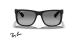 عینک آفتابی پلاریزه جاستین ری بن - فریم مشکی با عدسی خاکستری طیف دار - عکس از زاویه روبرو