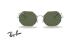 عینک آفتابی چندضلعی ریبن رنگ نقره ای و عدسی سبز - عکس زاویه روبرو