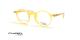 عینک طبی گرد کائوچویی جین نوول - رنگ زرد - عکس زاویه سه رخ