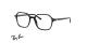 عینک طبی مربعی مشکی براق کائوچویی - عکس از زاویه سه رخ