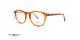 عینک طبی گرد کائوچویی رویه دار سنترواستایل - رنگ نارنجی - عکس از زاویه سه رخ