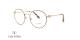عینک طبی ولنتینو فریم فلزی گرد رنگ طلایی-مشکی روی دسته ها یک تکه فلزی کار شده - عکس از زاویه سه رخ