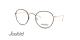 عینک طبی گرد فلزی سیفلد - رنگ فریم مشکی با پل بینی و دسته های طلایی - عکس زاویه سه رخ