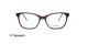 عینک طبی زنانه اوسه فریم گربه ای جگری گلدار - عکس از زاویه روبرو