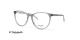 عینک طبی زنانه اوسه فریم کائوچویی گربه ای طوسی شیشه ای - عکس از زاویه سه رخ